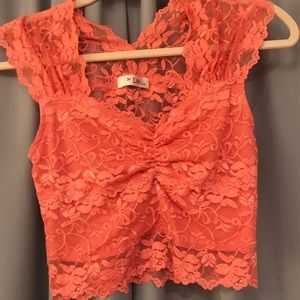 Flirty lace crop top